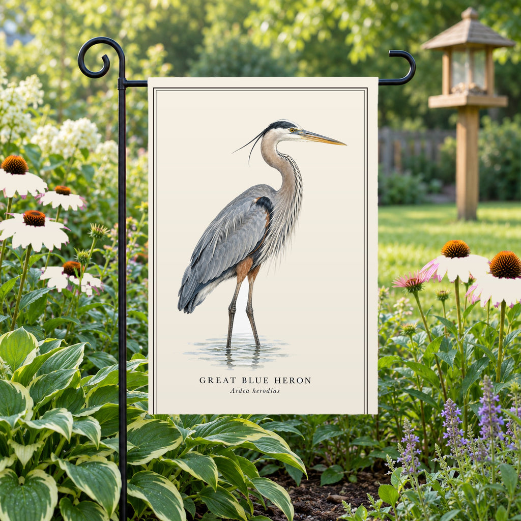 Great Blue Heron Field Guide Flag