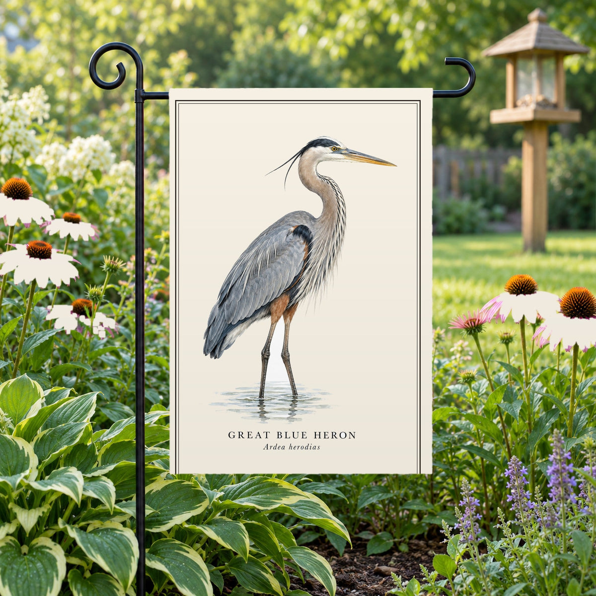 Great Blue Heron Field Guide Flag