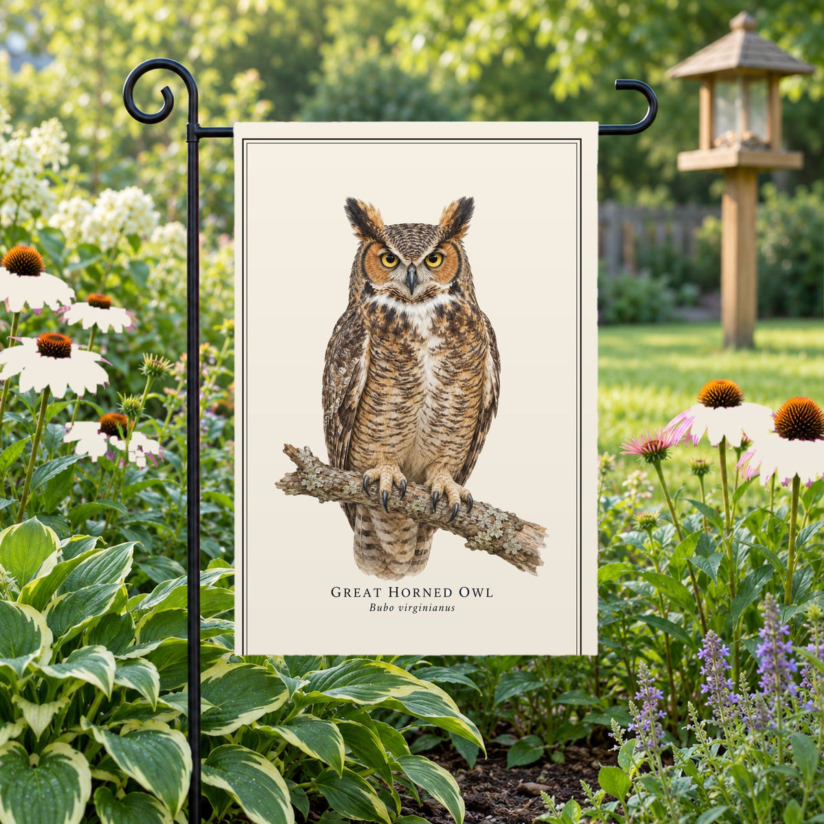 Great Horned Owl Field Guide Flag
