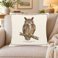 Great Horned Owl Field Guide Throw Pillow Cover