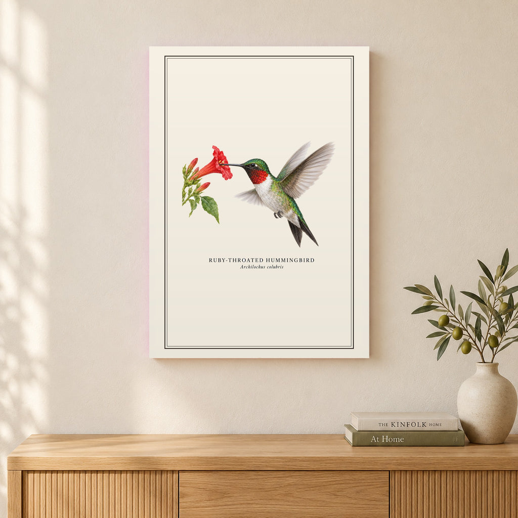 Ruby-throated Hummingbird Field Guide Canvas Print