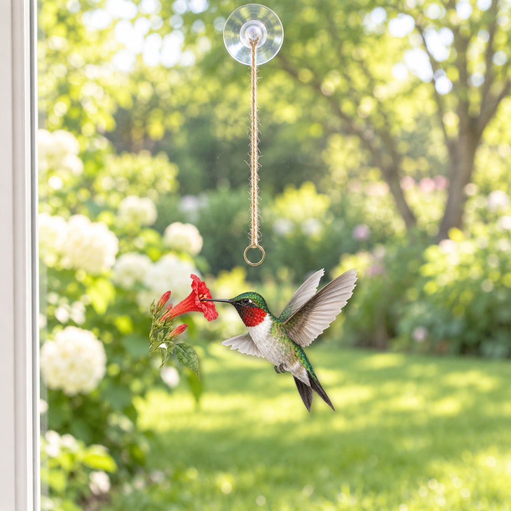 Ruby-throated Hummingbird Field Guide Suncatcher