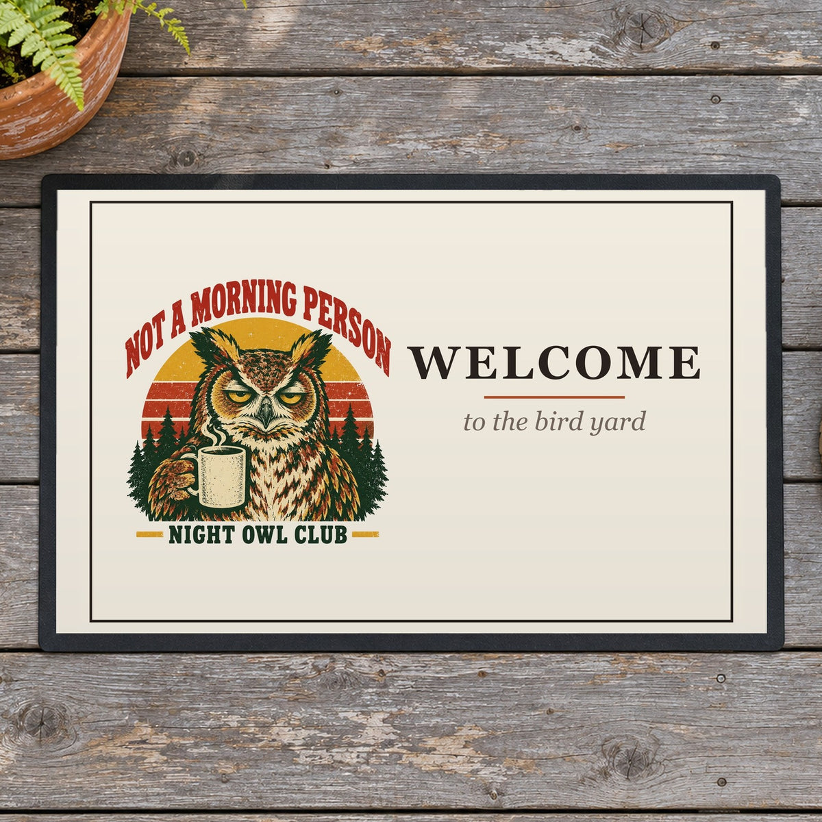 Not a Morning Person — Night Owl Club Doormat