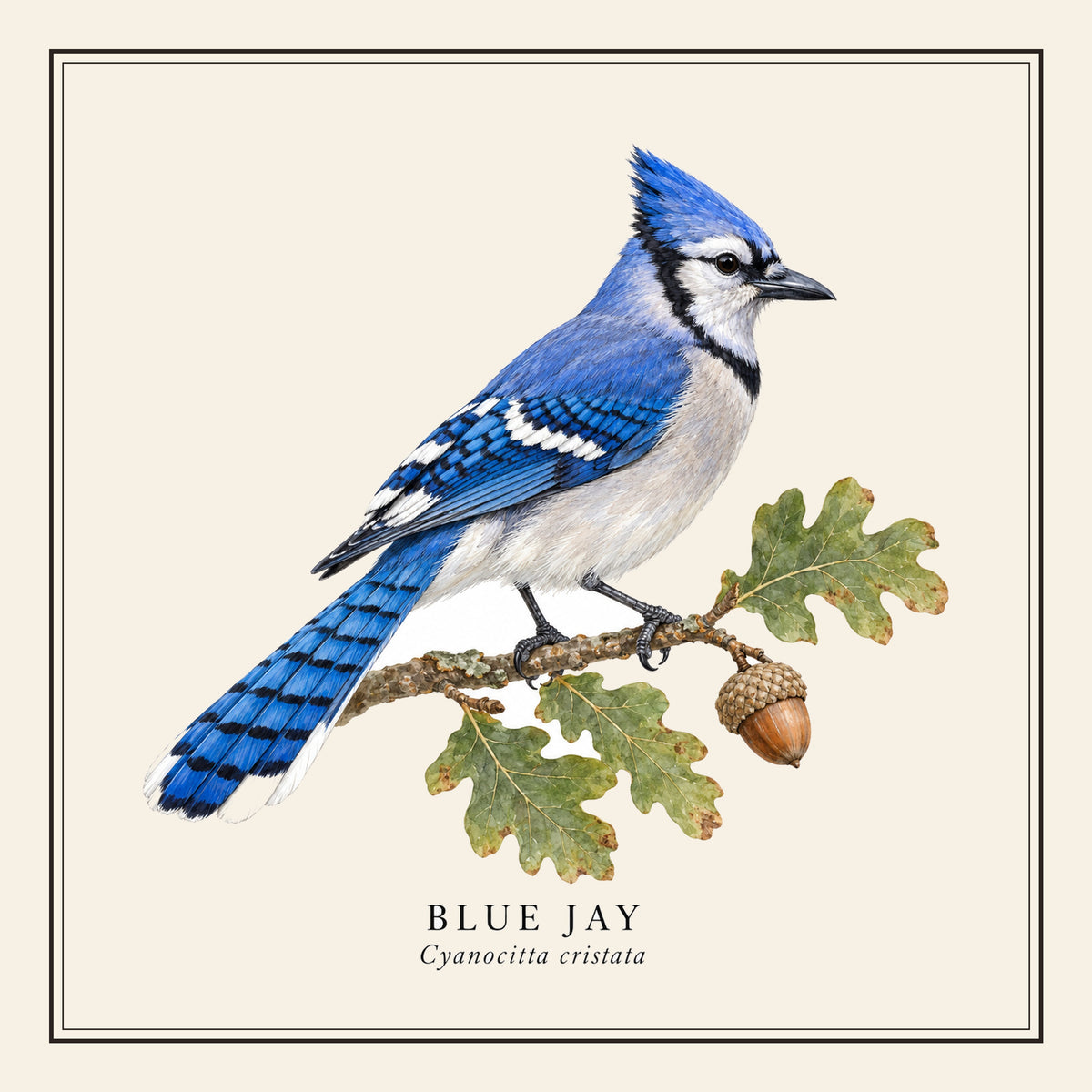 Blue Jay Field Guide Throw Pillow Cover – design
