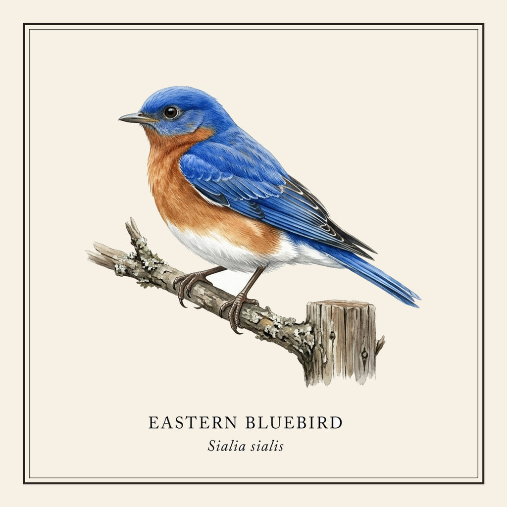 Eastern Bluebird Field Guide Throw Pillow Cover – design