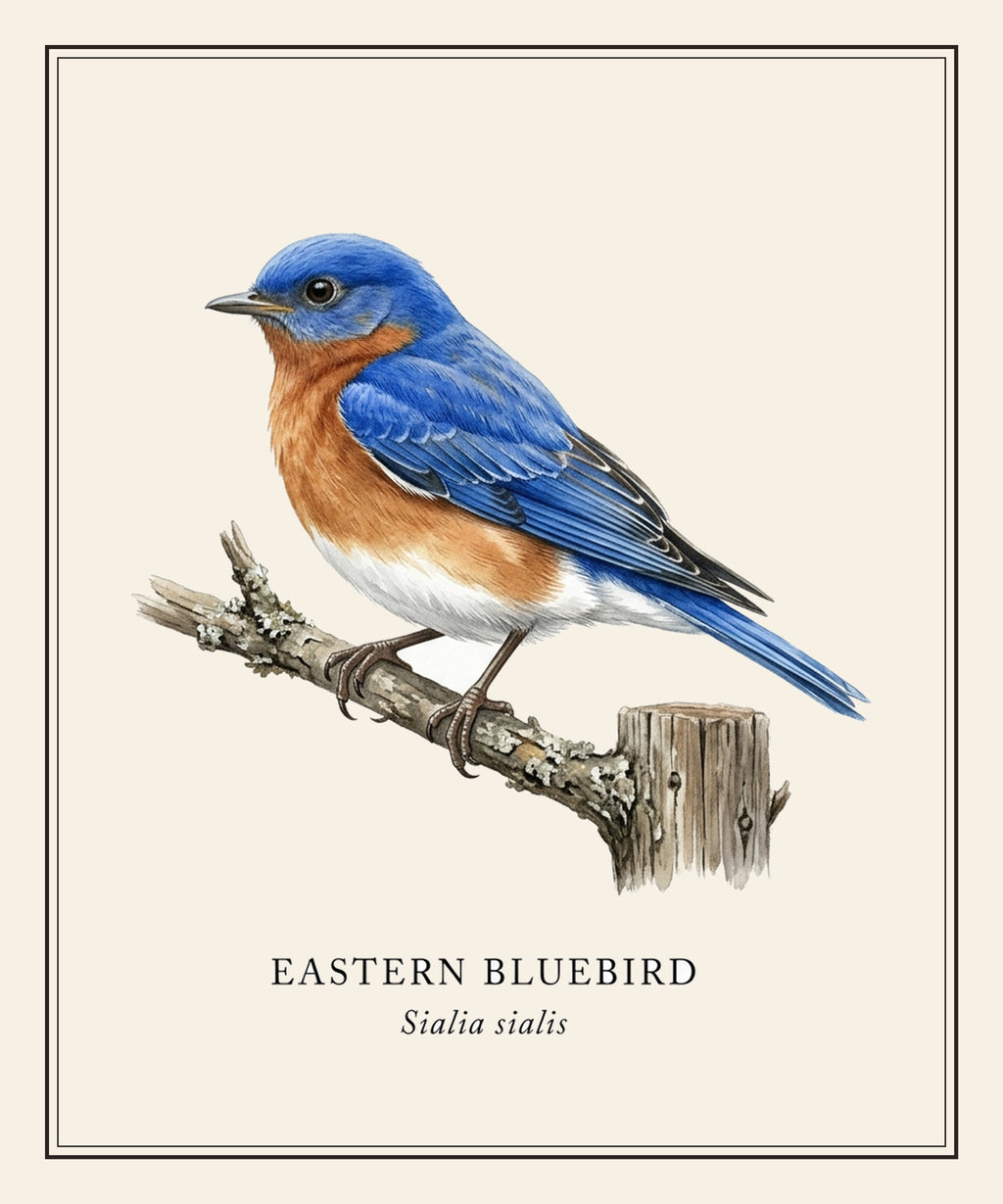 Eastern Bluebird Field Guide Sherpa Blanket – design