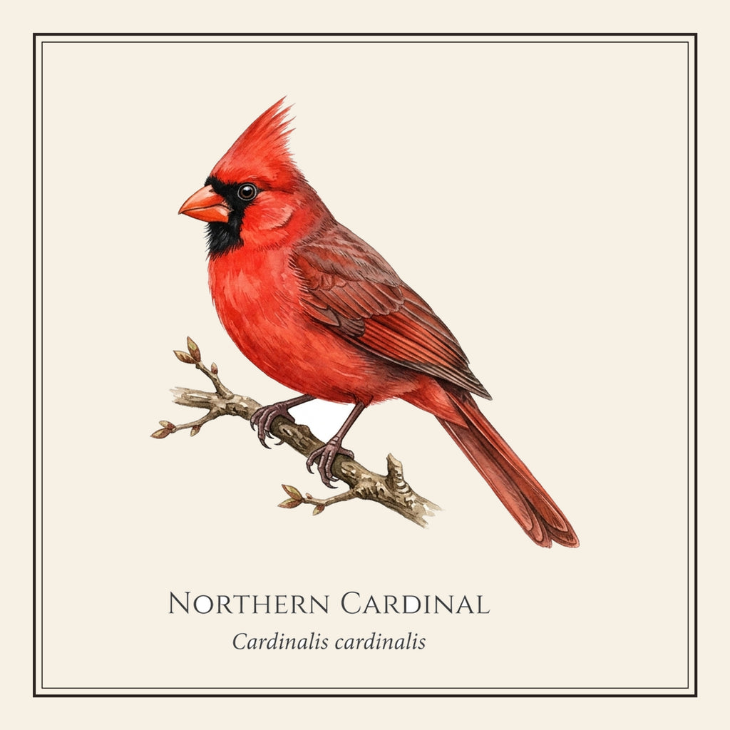 Northern Cardinal Field Guide Throw Pillow Cover – design