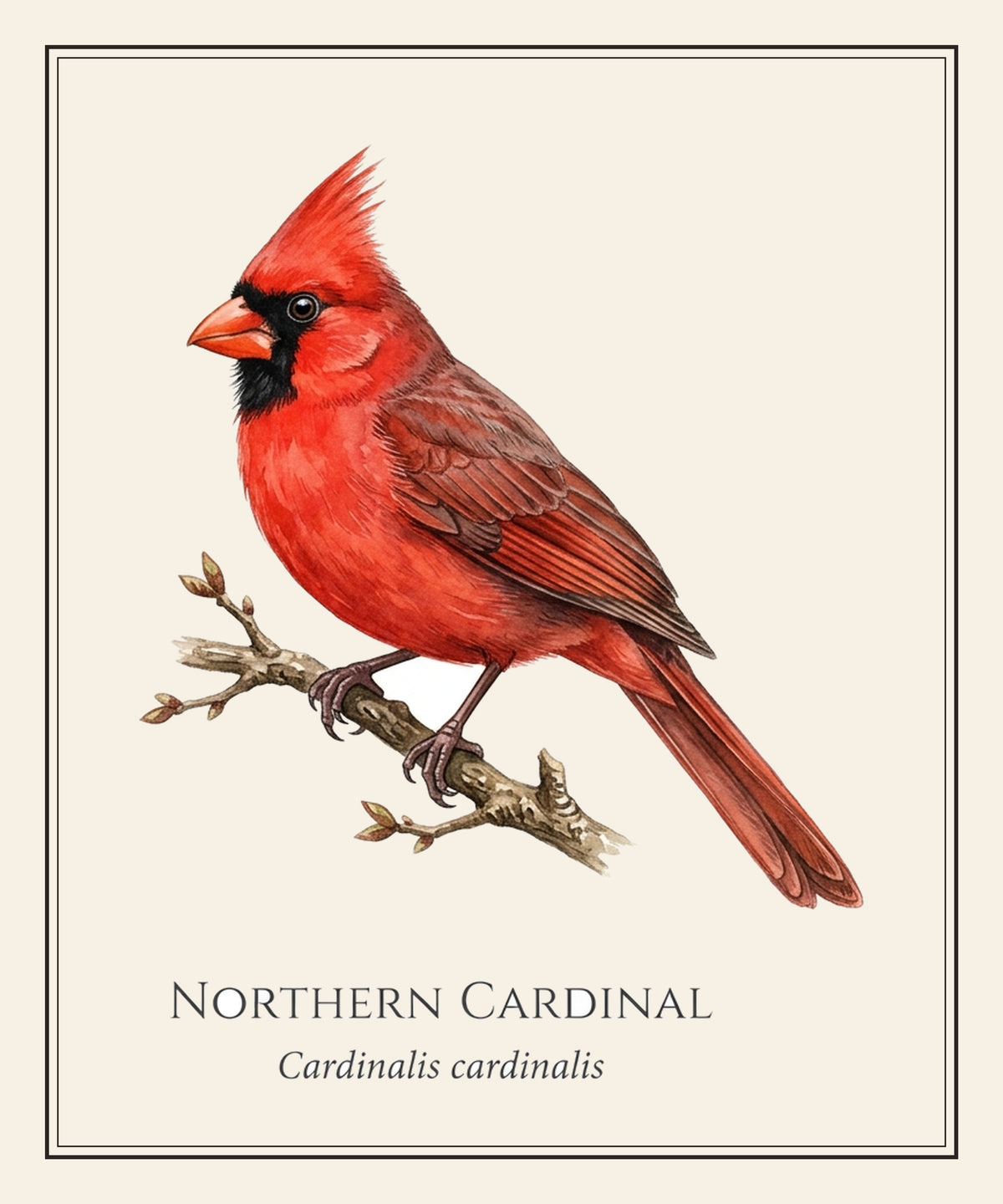 Northern Cardinal Field Guide Sherpa Blanket – design