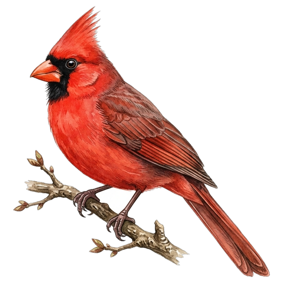 Northern Cardinal Field Guide Suncatcher – design