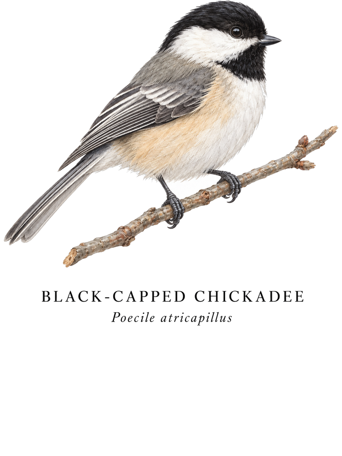 Black-capped Chickadee Field Guide Hoodie – design