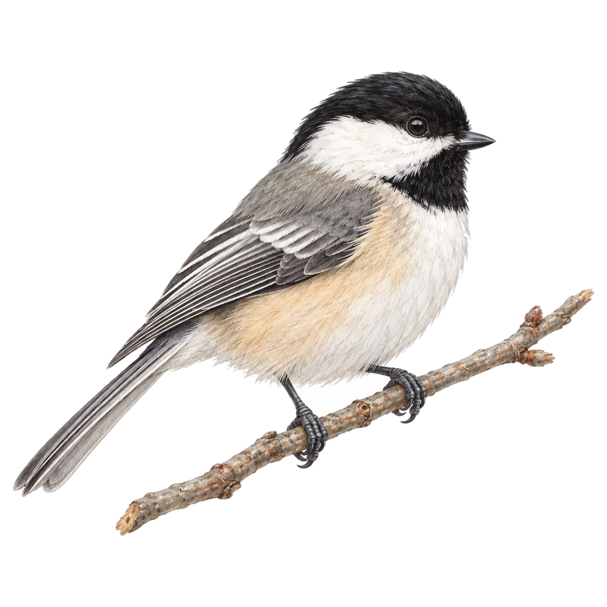 Black-capped Chickadee Field Guide Suncatcher – design