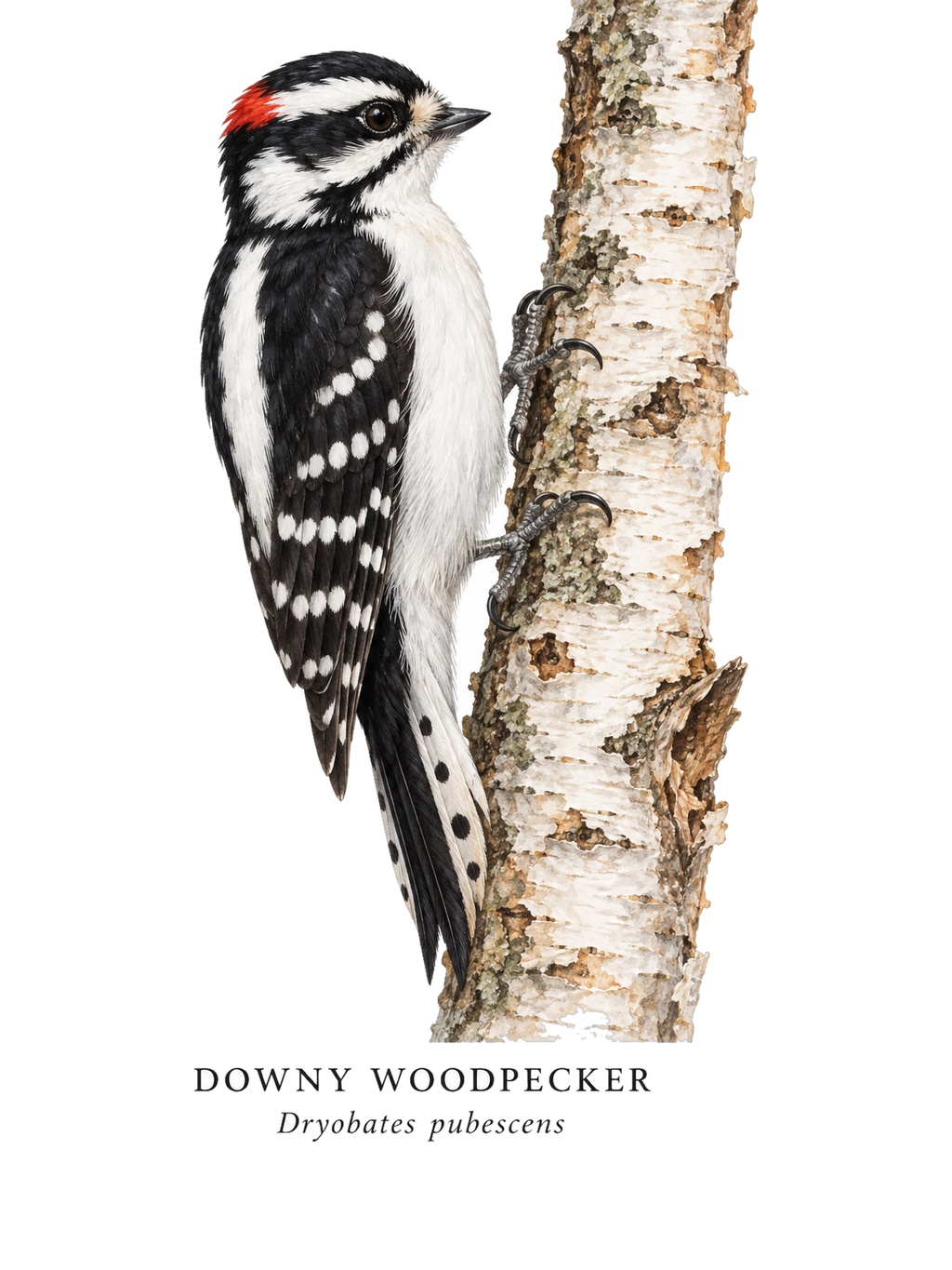 Downy Woodpecker Field Guide Hoodie – design