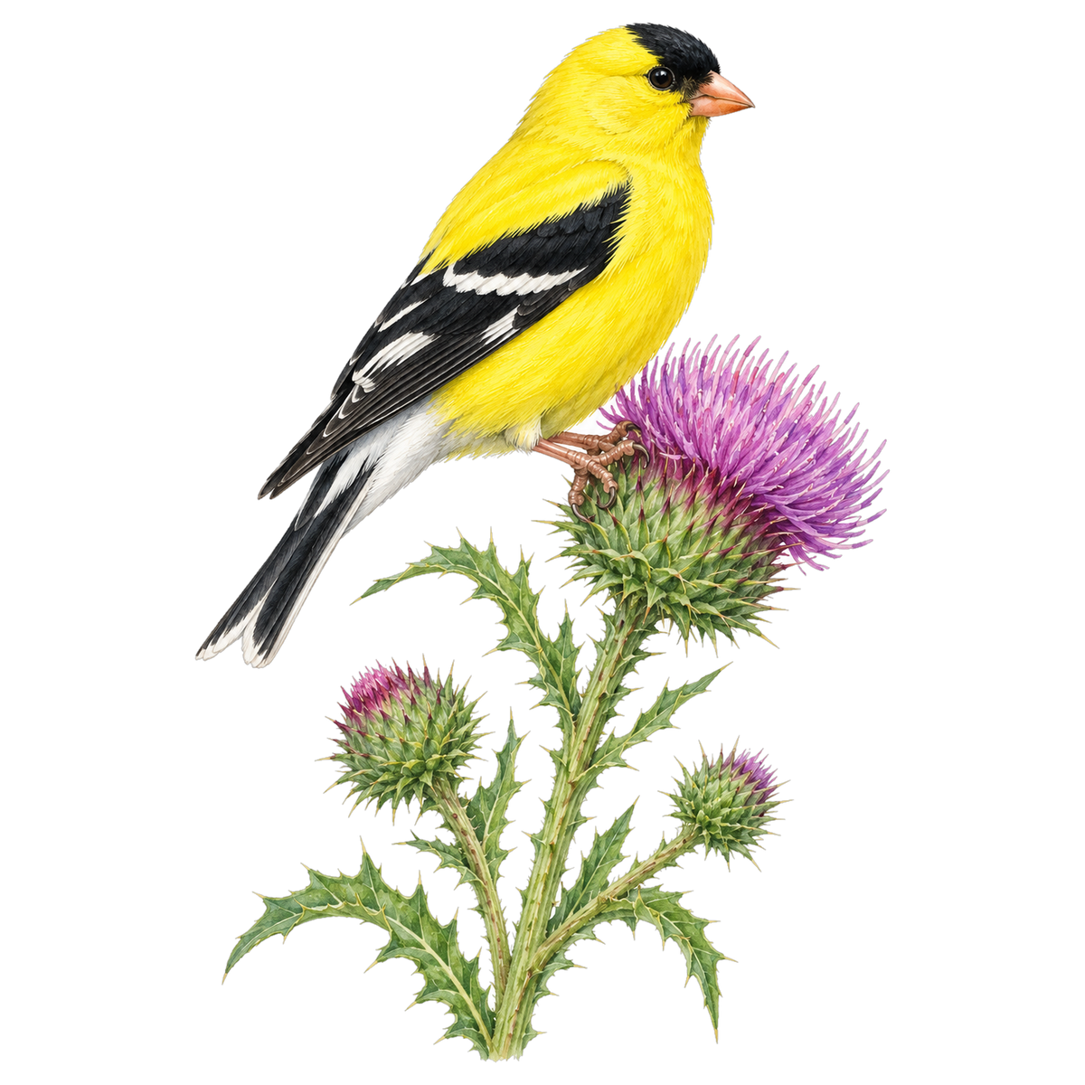 American Goldfinch Field Guide Suncatcher – design