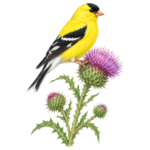 American Goldfinch Field Guide Suncatcher – design