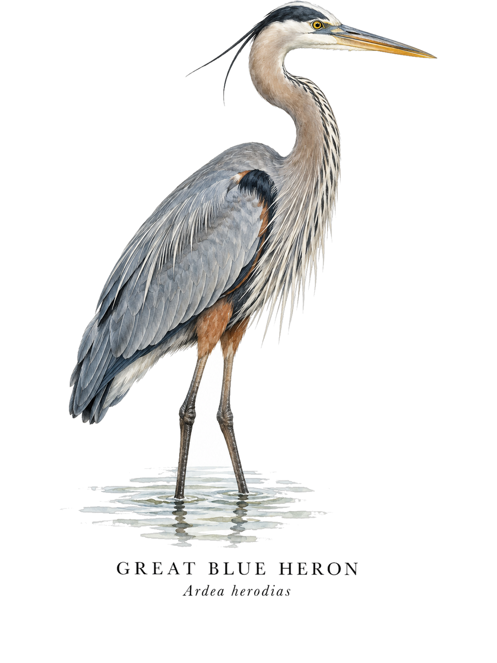 Great Blue Heron Field Guide Hoodie – design