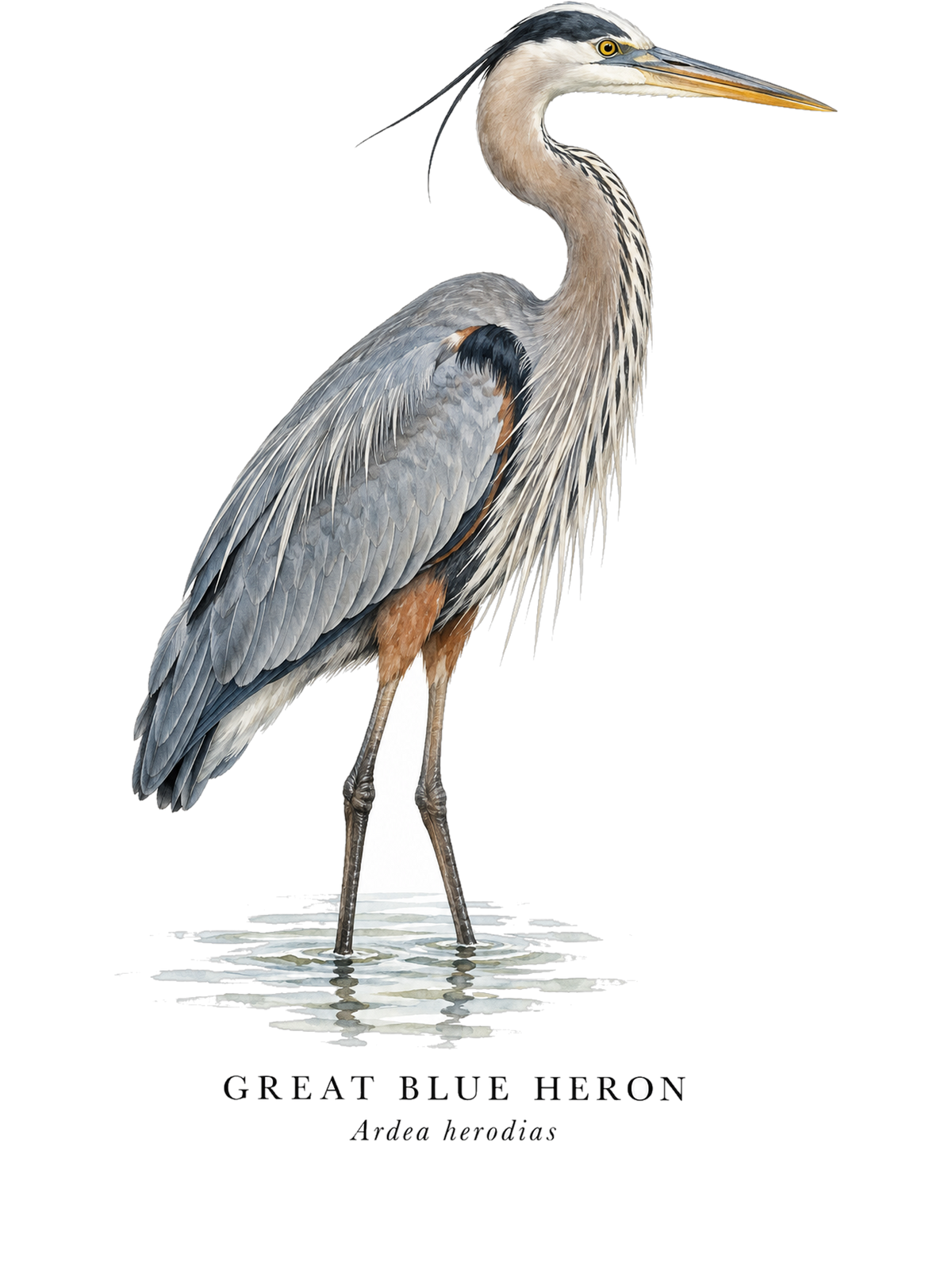 Great Blue Heron Field Guide Hoodie – design