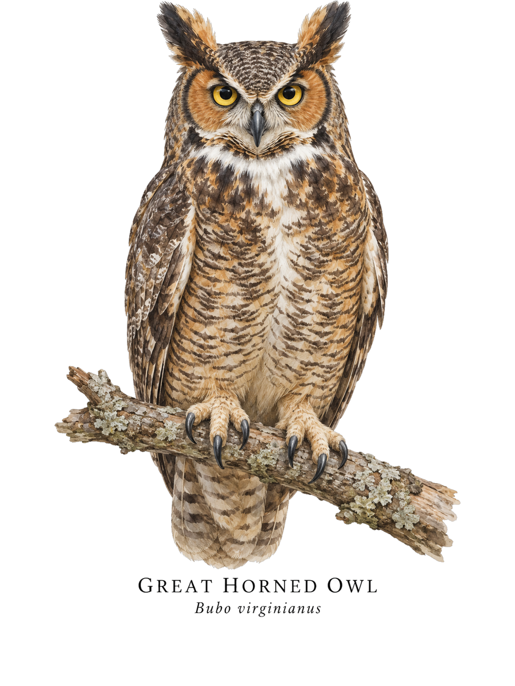 Great Horned Owl Field Guide Hoodie – design