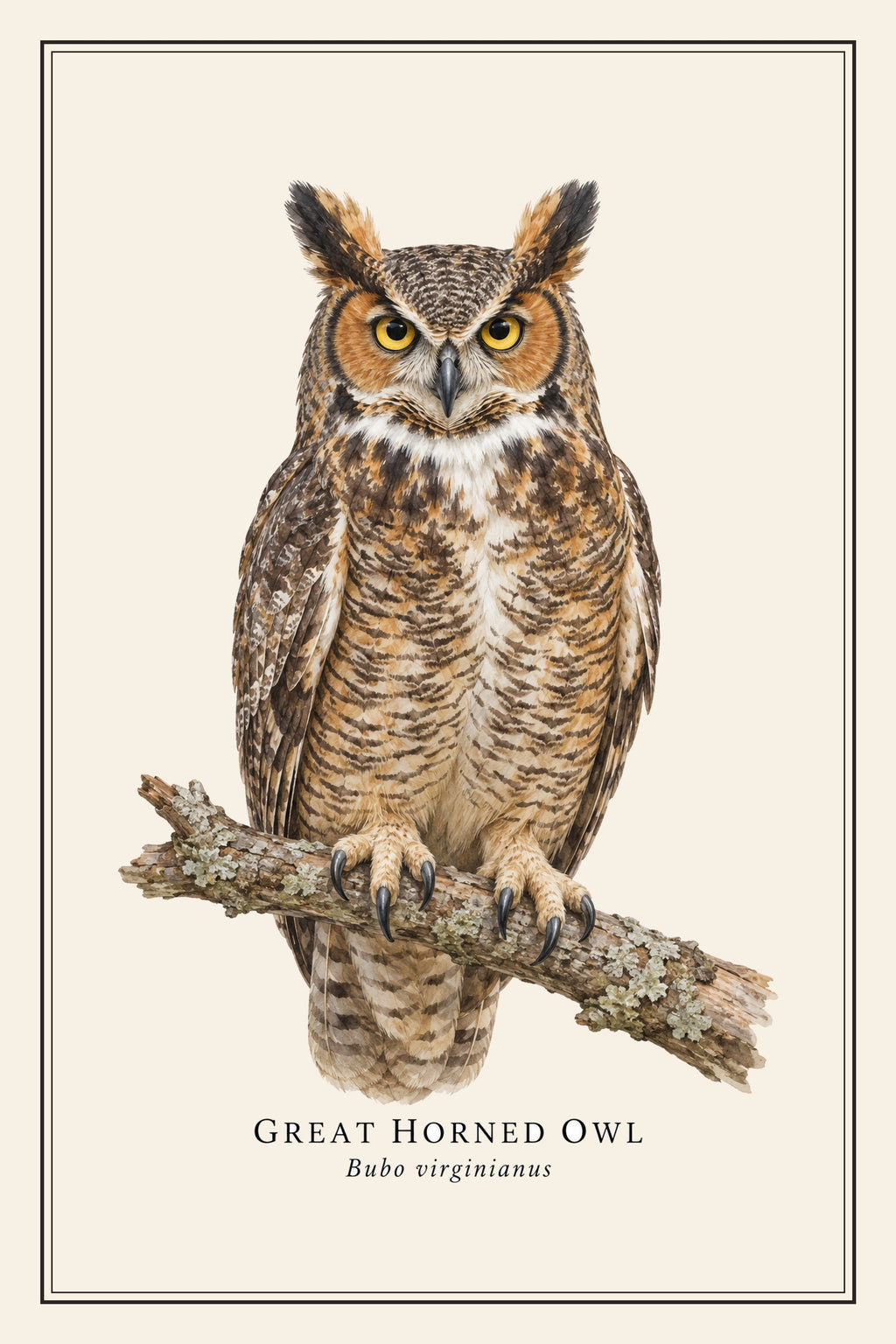 Great Horned Owl Field Guide Flag – design