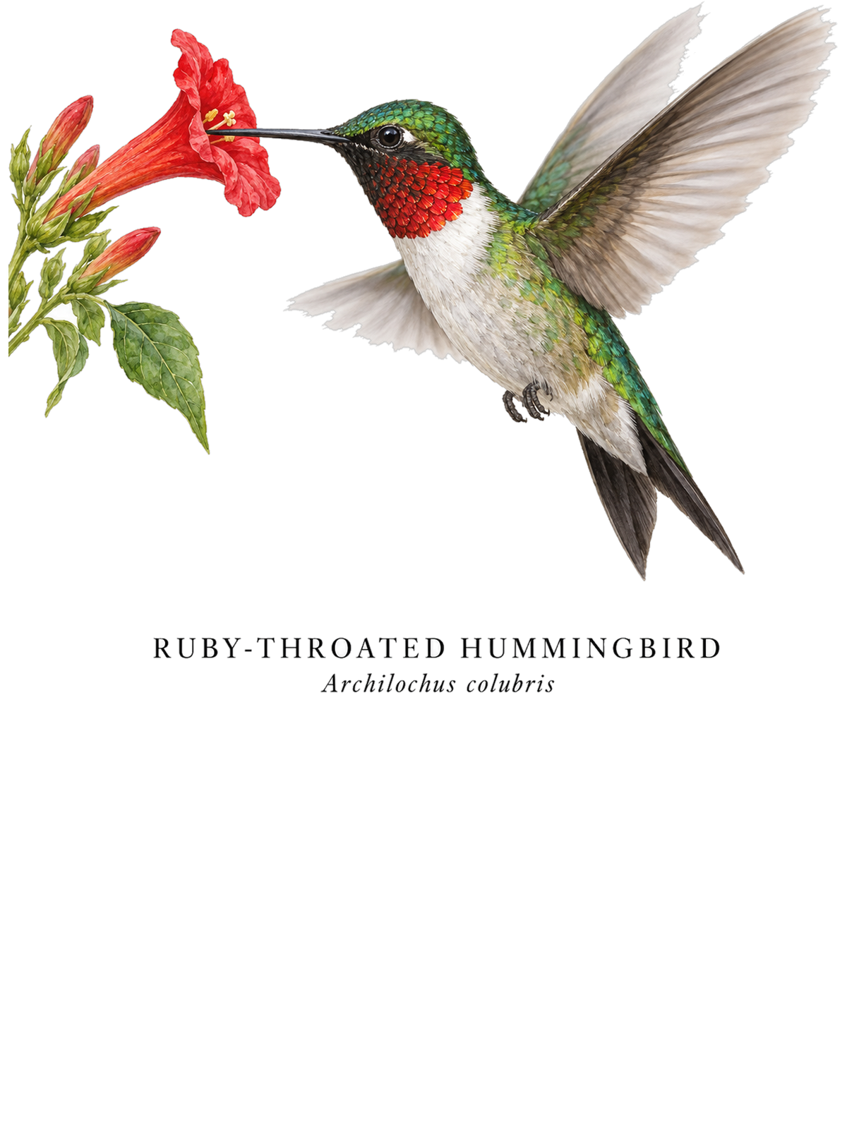 Ruby-throated Hummingbird Field Guide Hoodie – design