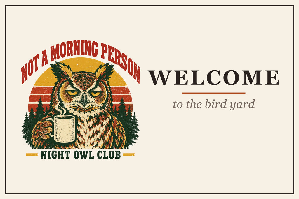 Not a Morning Person — Night Owl Club Doormat – design
