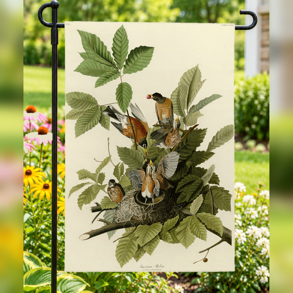 American Robin vintage field plate garden & house flag