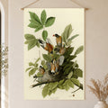 American Robin vintage field plate linen wall tapestry