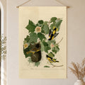 Baltimore Oriole vintage field plate linen wall tapestry