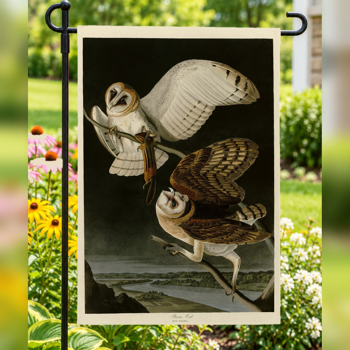 Barn Owl vintage field plate garden & house flag