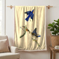 Eastern Bluebird vintage field plate sherpa blanket