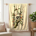 Downy Woodpecker vintage field plate sherpa blanket