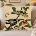 Downy Woodpecker vintage field plate throw pillow cover