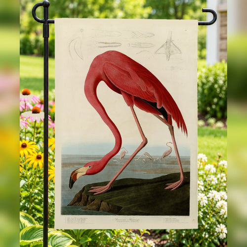 American Flamingo vintage field plate garden & house flag (Worldwide)