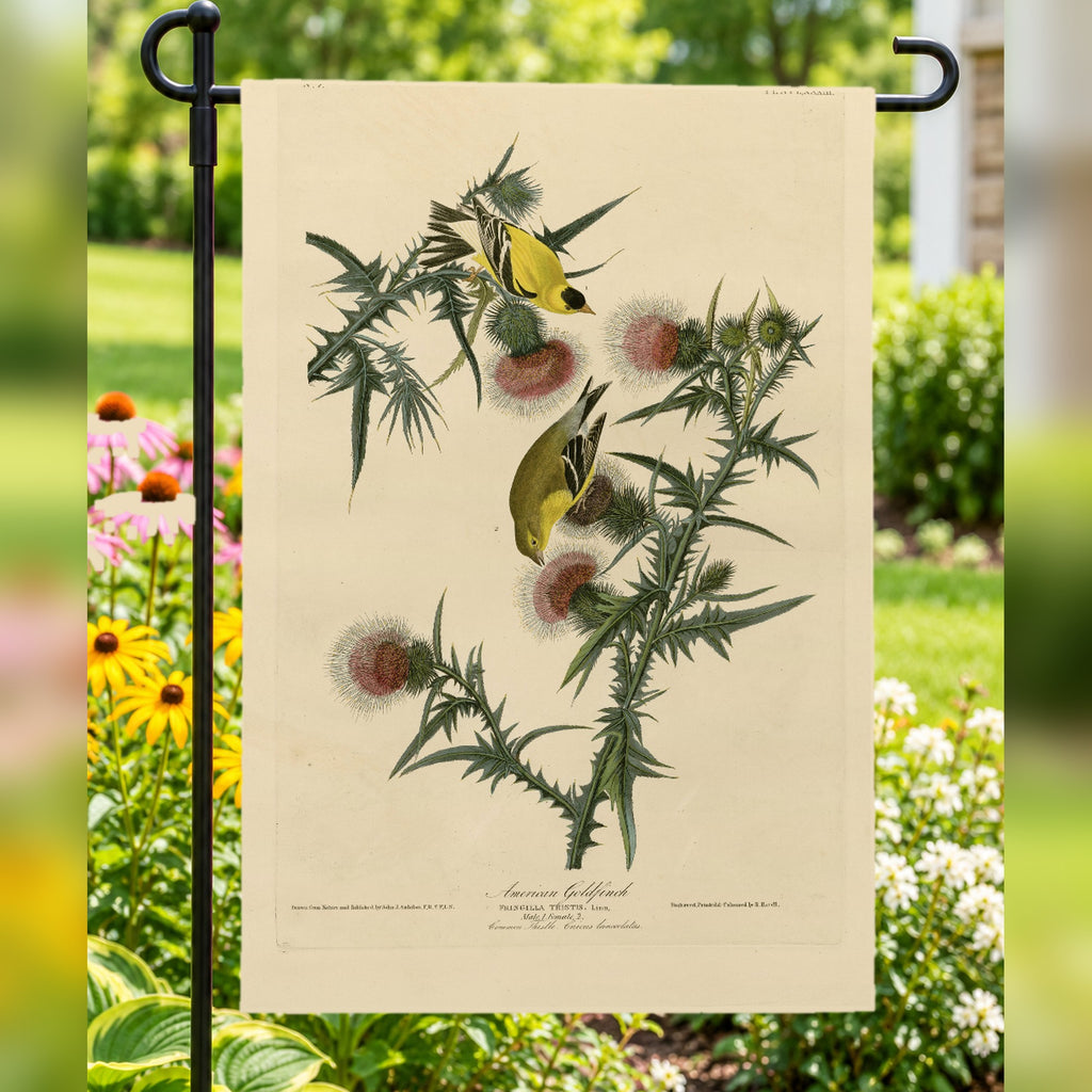 American Goldfinch vintage field plate garden & house flag