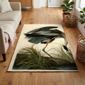 Great Blue Heron vintage field plate area rug