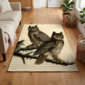 Great Horned Owl vintage field plate area rug