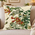 Ruby-throated Hummingbird vintage field plate throw pillow cover