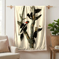 Ivory-billed Woodpecker vintage field plate sherpa blanket