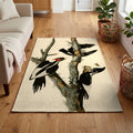 Ivory-billed Woodpecker vintage field plate area rug