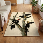 Ivory-billed Woodpecker vintage field plate area rug
