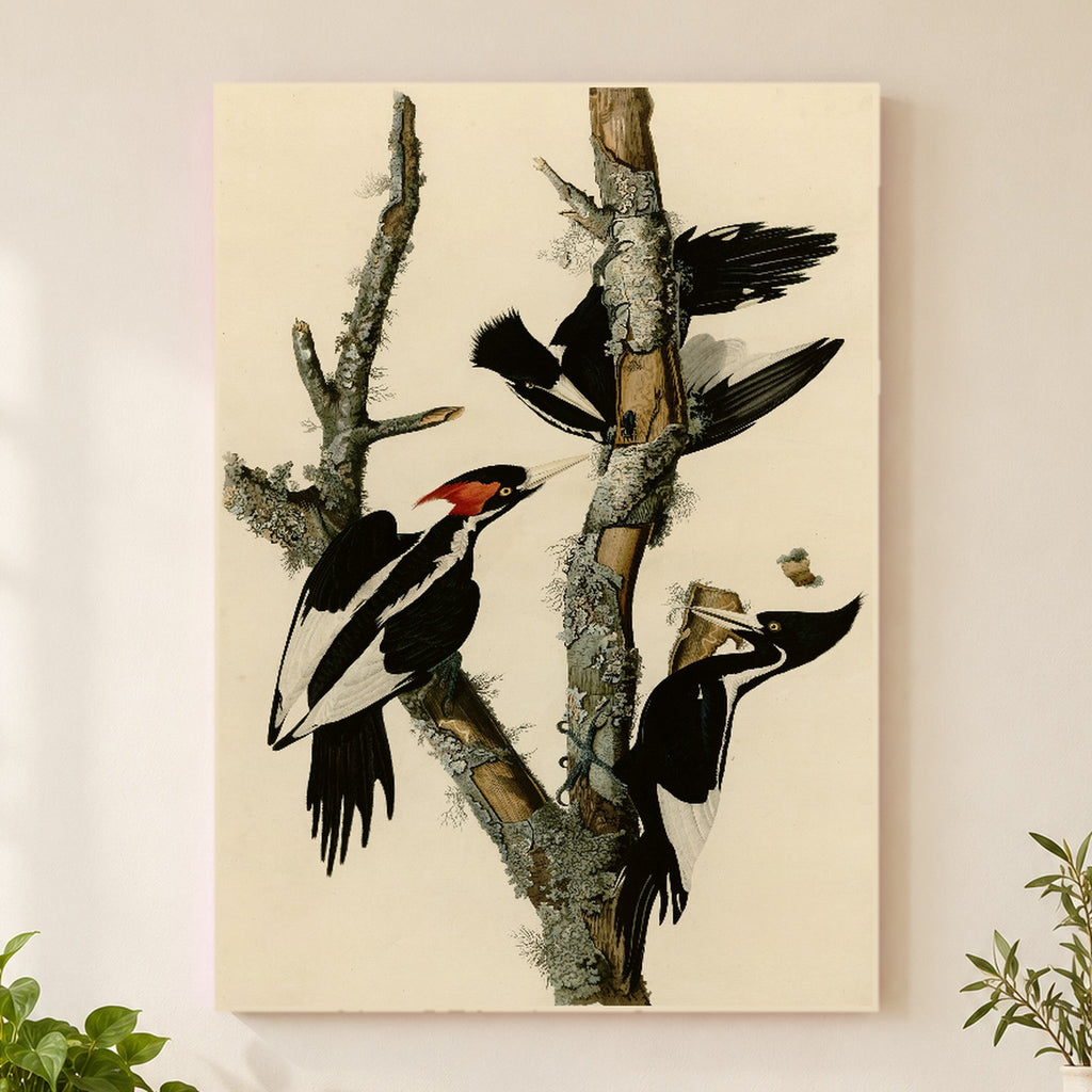 Ivory-billed Woodpecker vintage field plate wall art print