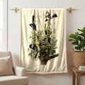 Northern Mockingbird vintage field plate sherpa blanket
