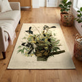 Northern Mockingbird vintage field plate area rug