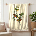 Painted Bunting vintage field plate sherpa blanket