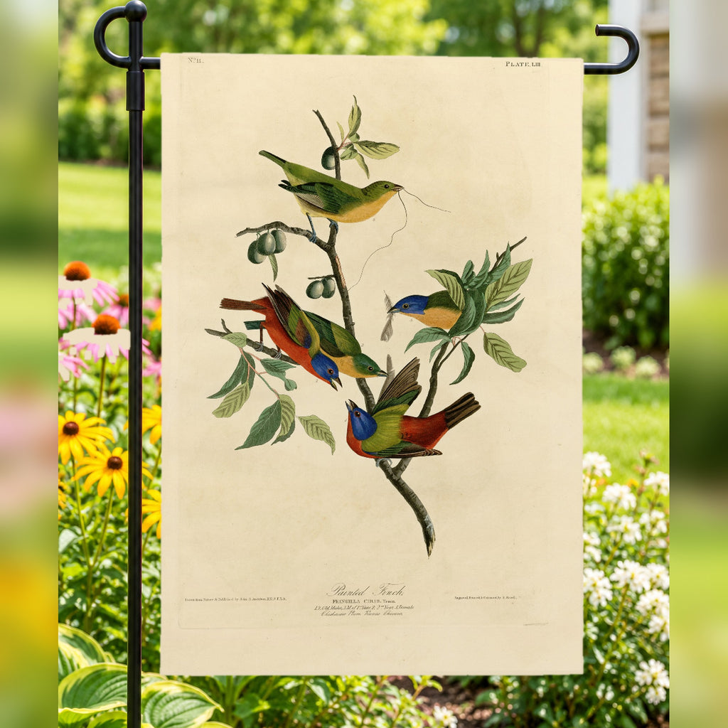 Painted Bunting vintage field plate garden & house flag