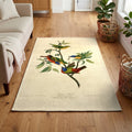 Painted Bunting vintage field plate area rug