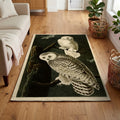 Snowy Owl vintage field plate area rug