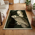 Snowy Owl vintage field plate area rug
