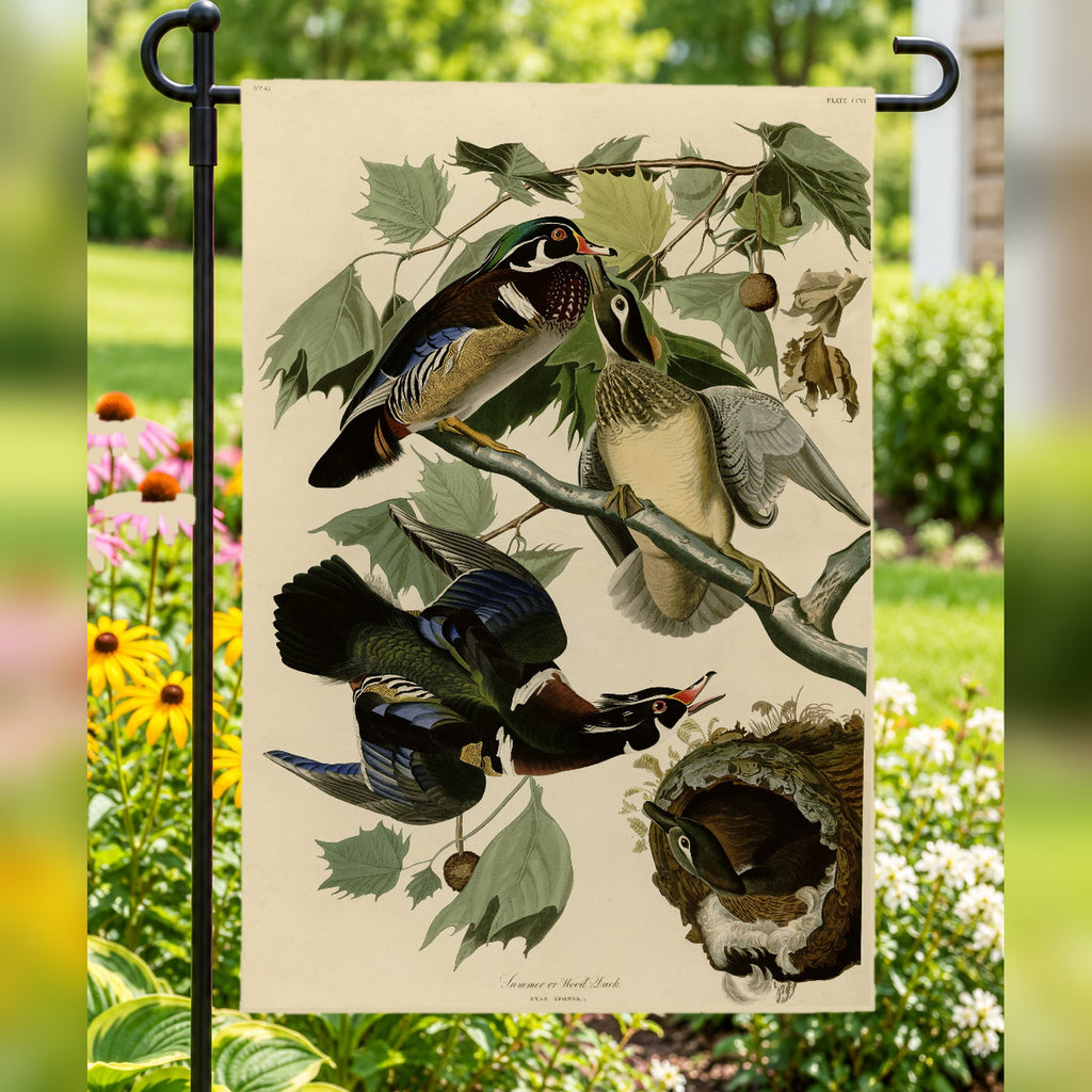 Wood Duck vintage field plate garden & house flag