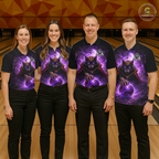 Personalized Night Realm King Wolf Bowling Shirt Crown Bowling Jersey