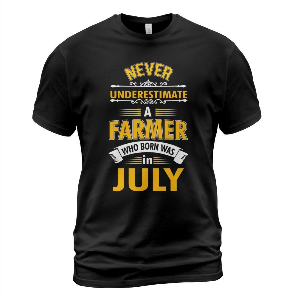 never underestimate a farmer who was born in july T-shirt black a5